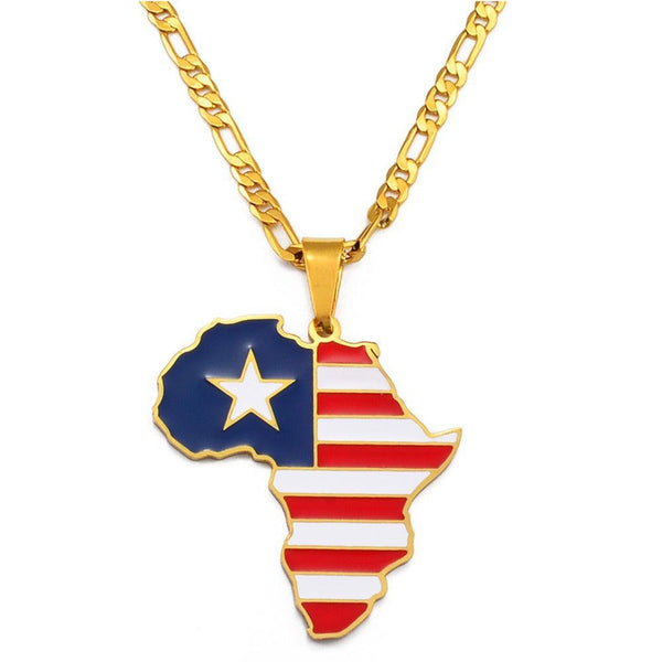 Africa Flag Map Necklace Collection