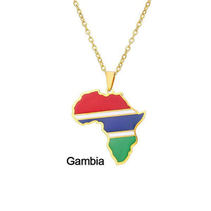 Africa Flag Map Necklace Collection