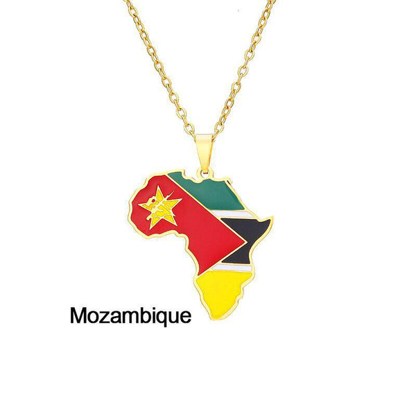 Africa Flag Map Necklace Collection