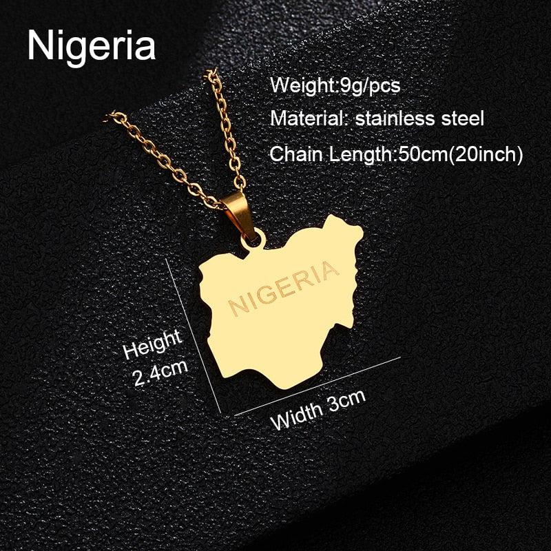 Africa Flag Map Necklace Collection