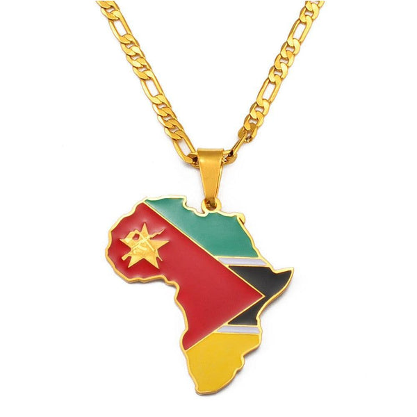 Africa Flag Map Necklace Collection