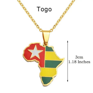 Africa Flag Map Necklace Collection