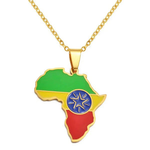 Africa Flag Map Necklace Collection