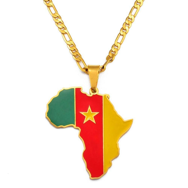 Africa Flag Map Necklace Collection