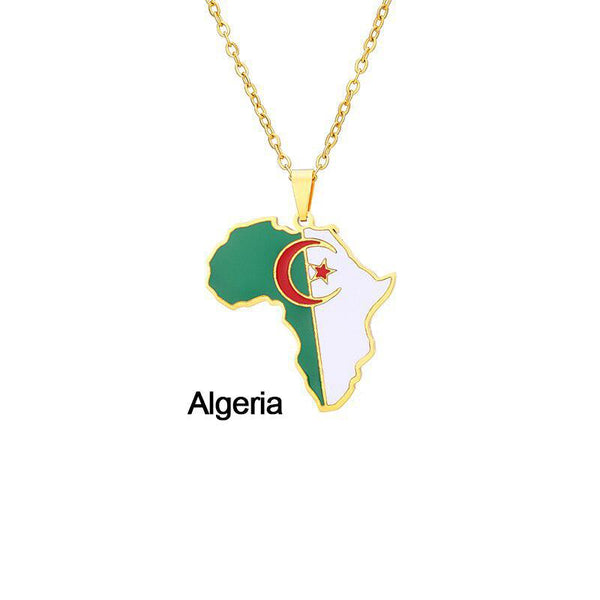 Africa Flag Map Necklace Collection