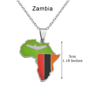 Africa Flag Map Necklace Collection
