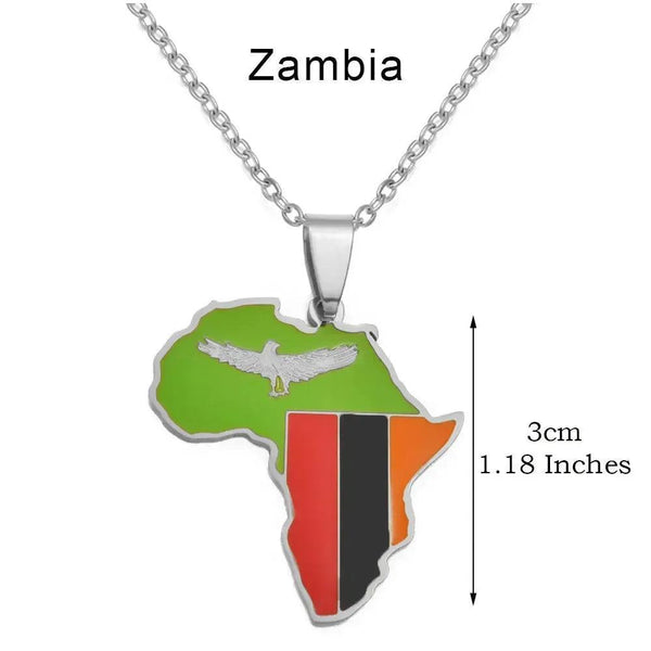 Africa Flag Map Necklace Collection