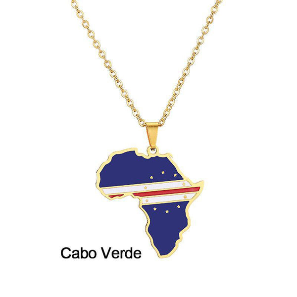 Africa Flag Map Necklace Collection