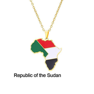 Africa Flag Map Necklace Collection