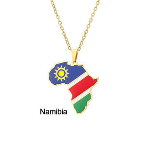 Africa Flag Map Necklace Collection