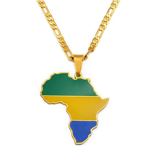 Africa Flag Map Necklace Collection