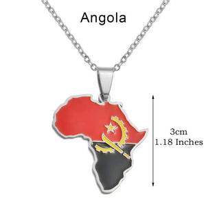 Africa Flag Map Necklace Collection