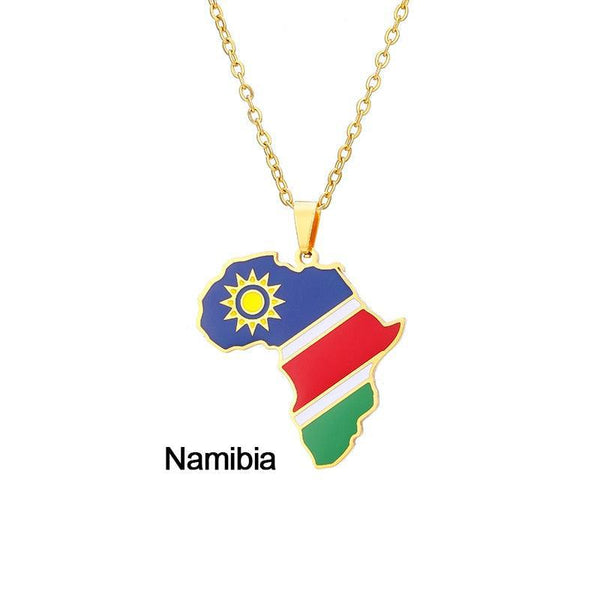 Africa Flag Map Necklace Collection