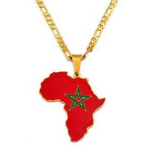 Africa Flag Map Necklace Collection