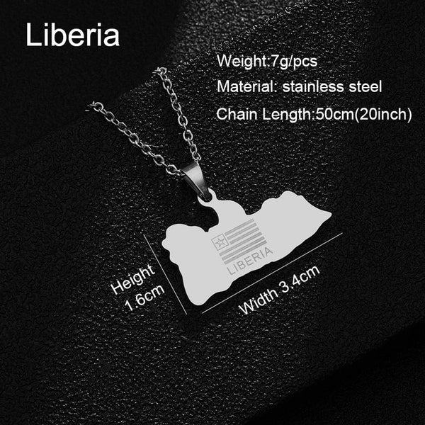 Africa Flag Map Necklace Collection