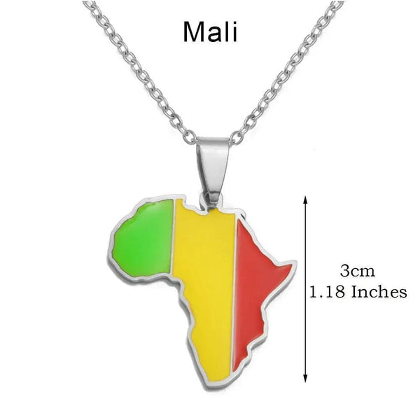 Africa Flag Map Necklace Collection