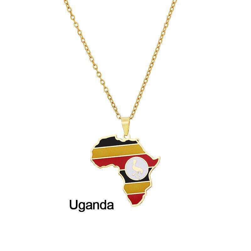 Africa Flag Map Necklace Collection