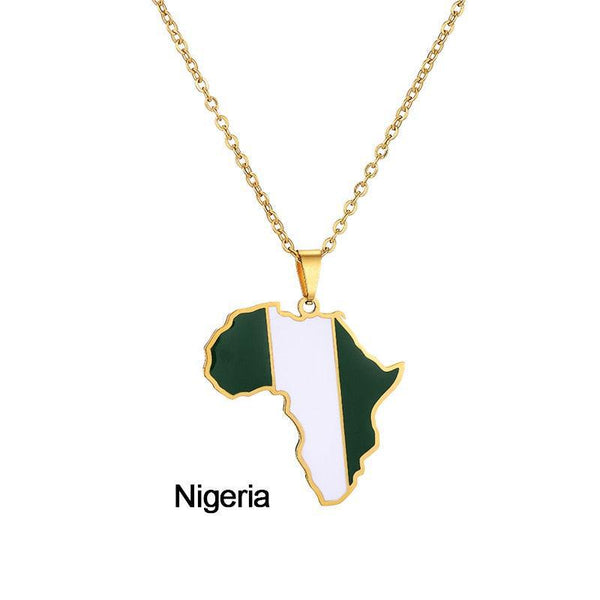 Africa Flag Map Necklace Collection