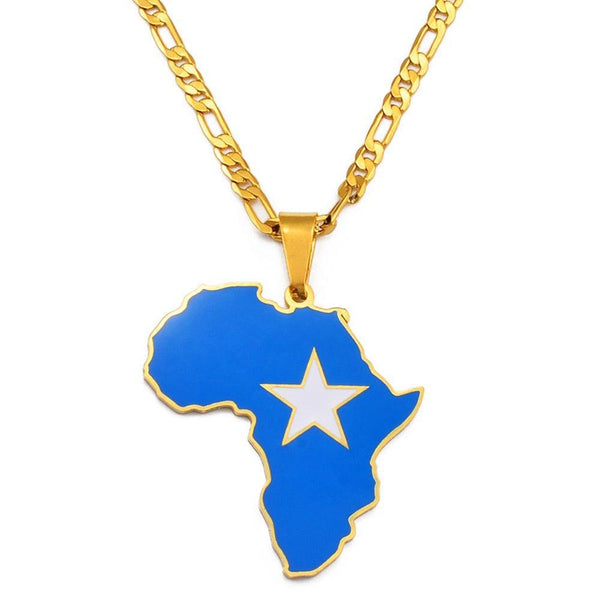 Africa Flag Map Necklace Collection