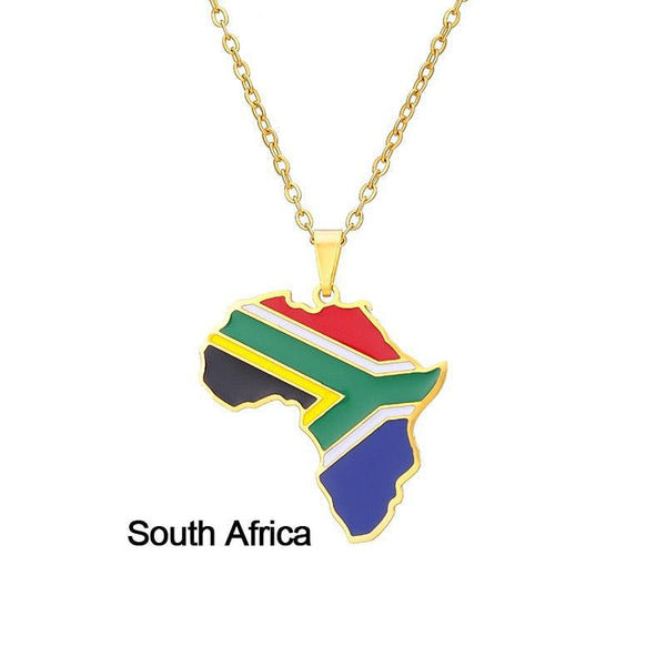 Africa Flag Map Necklace Collection