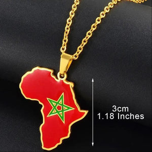 Africa Flag Map Necklace Collection