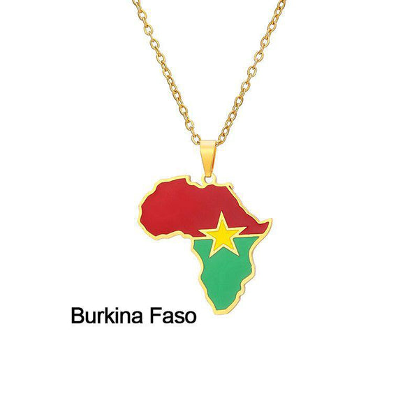 Africa Flag Map Necklace Collection