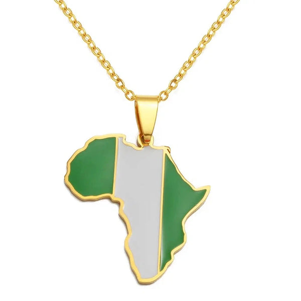 Africa Flag Map Necklace Collection