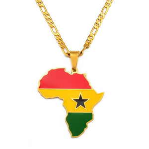 Africa Flag Map Necklace Collection