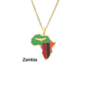 Africa Flag Map Necklace Collection