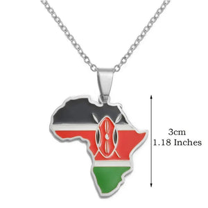 Africa Flag Map Necklace Collection