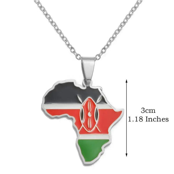 Africa Flag Map Necklace Collection