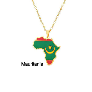 Africa Flag Map Necklace Collection