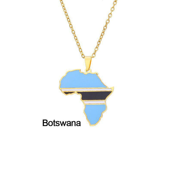 Africa Flag Map Necklace Collection