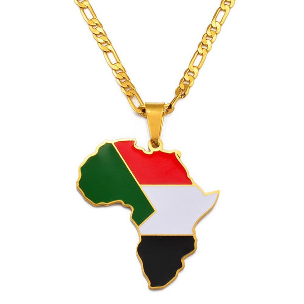 Africa Flag Map Necklace Collection