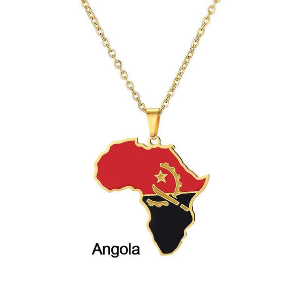 Africa Flag Map Necklace Collection