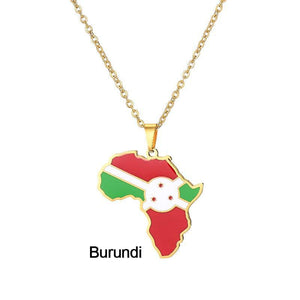 Africa Flag Map Necklace Collection