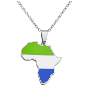 Africa Flag Map Necklace Collection