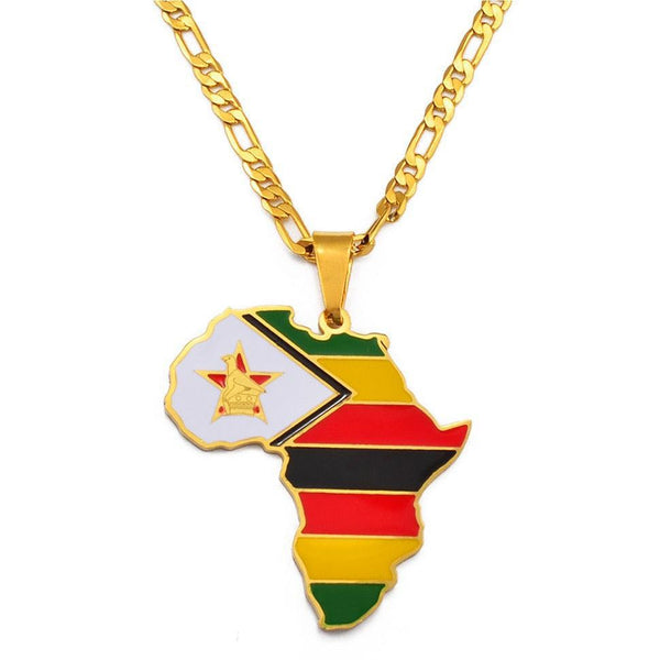 Africa Flag Map Necklace Collection