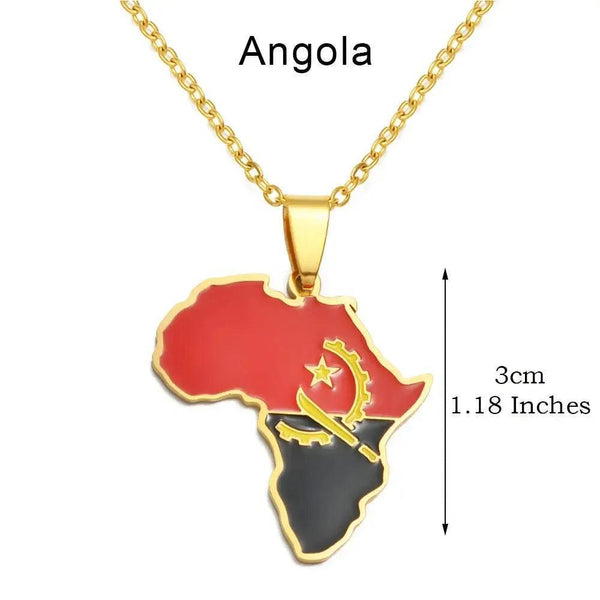 Africa Flag Map Necklace Collection