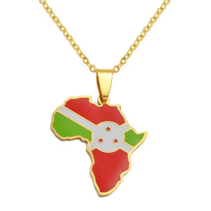 Africa Flag Map Necklace Collection