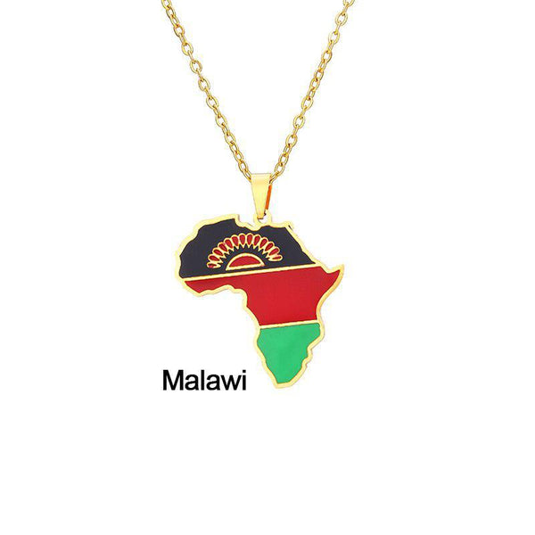 Africa Flag Map Necklace Collection