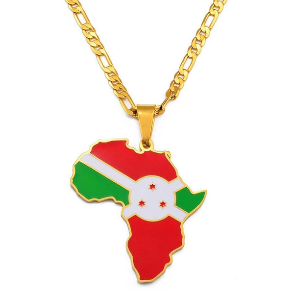 Africa Flag Map Necklace Collection