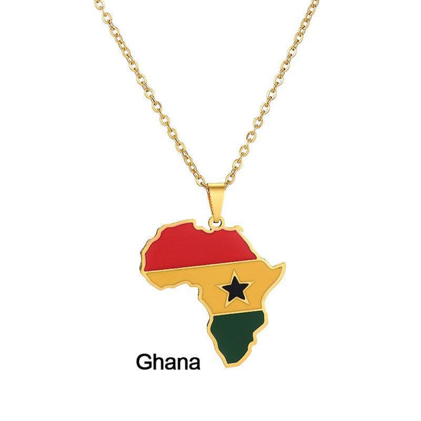 Africa Flag Map Necklace Collection