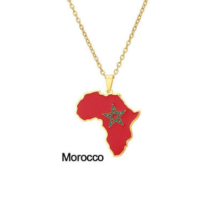 Africa Flag Map Necklace Collection