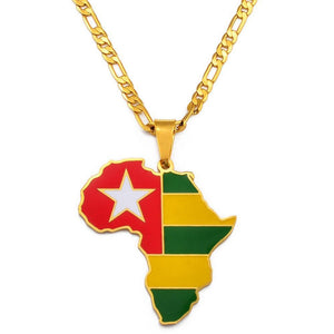 Africa Flag Map Necklace Collection