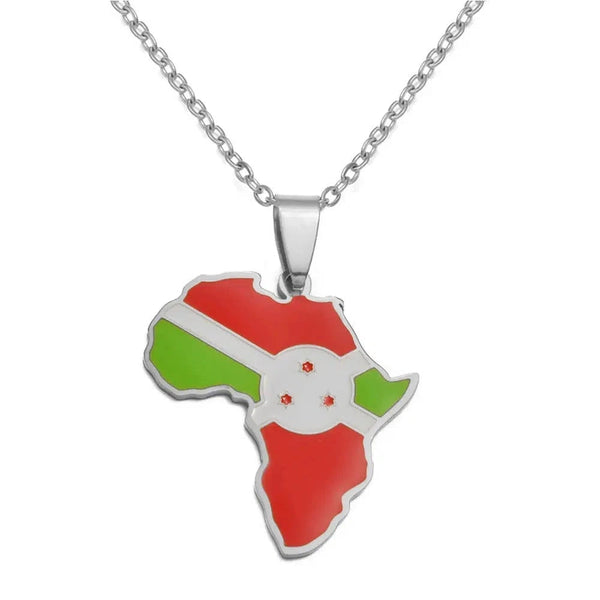 Africa Flag Map Necklace Collection