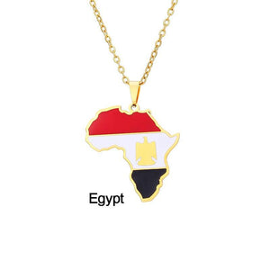 Africa Flag Map Necklace Collection