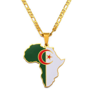 Africa Flag Map Necklace Collection