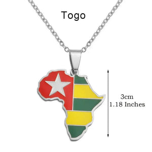 Africa Flag Map Necklace Collection