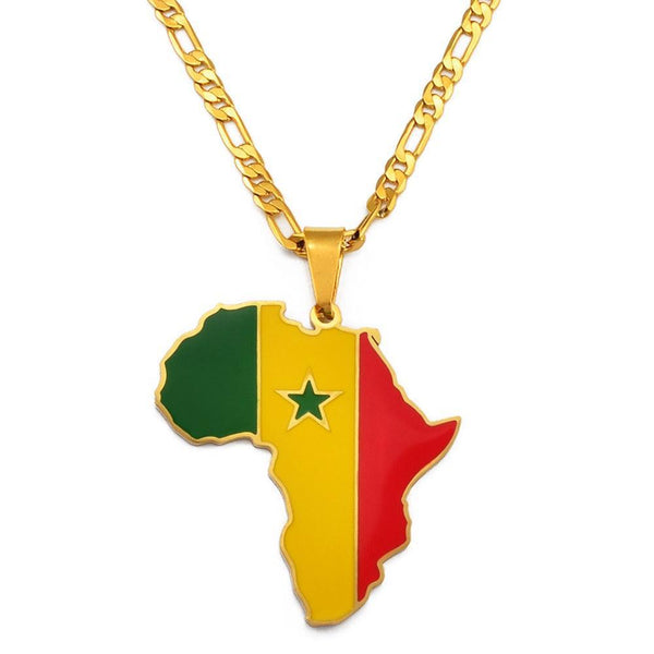 Africa Flag Map Necklace Collection